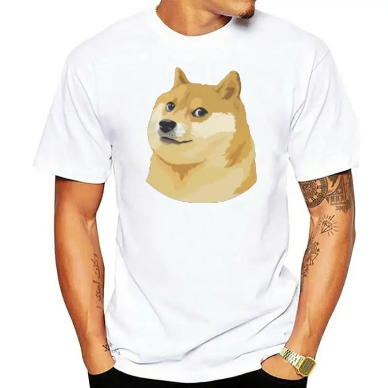 Doge Men TShirt Dogecoin Cryptocurrency Miners Meme Crewneck Short Sleeve 100% Cotton T Shirt Humor Top Quality Birthday Gifts