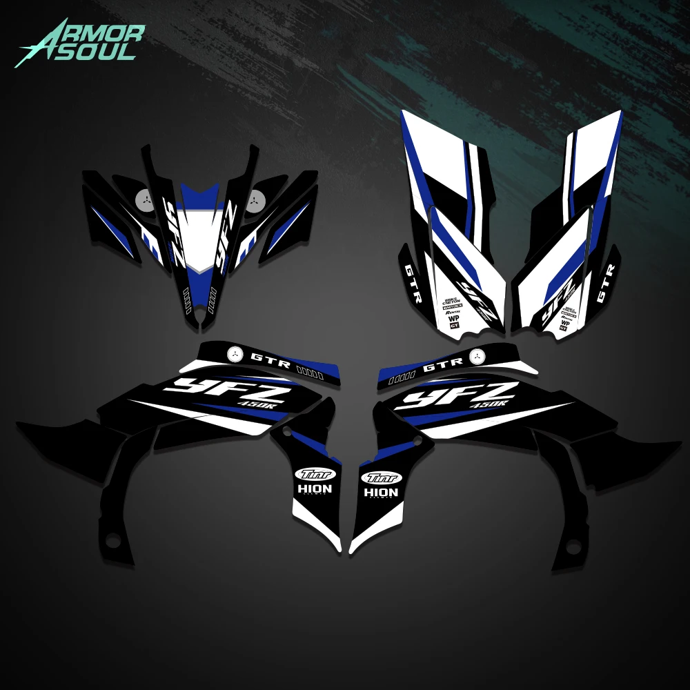 Stiker grafis latar belakang plastik penuh ATV Armorso untuk Yamaha YFZ450R YFZ 450R 450 R 2009 2010 2011 2012 2013