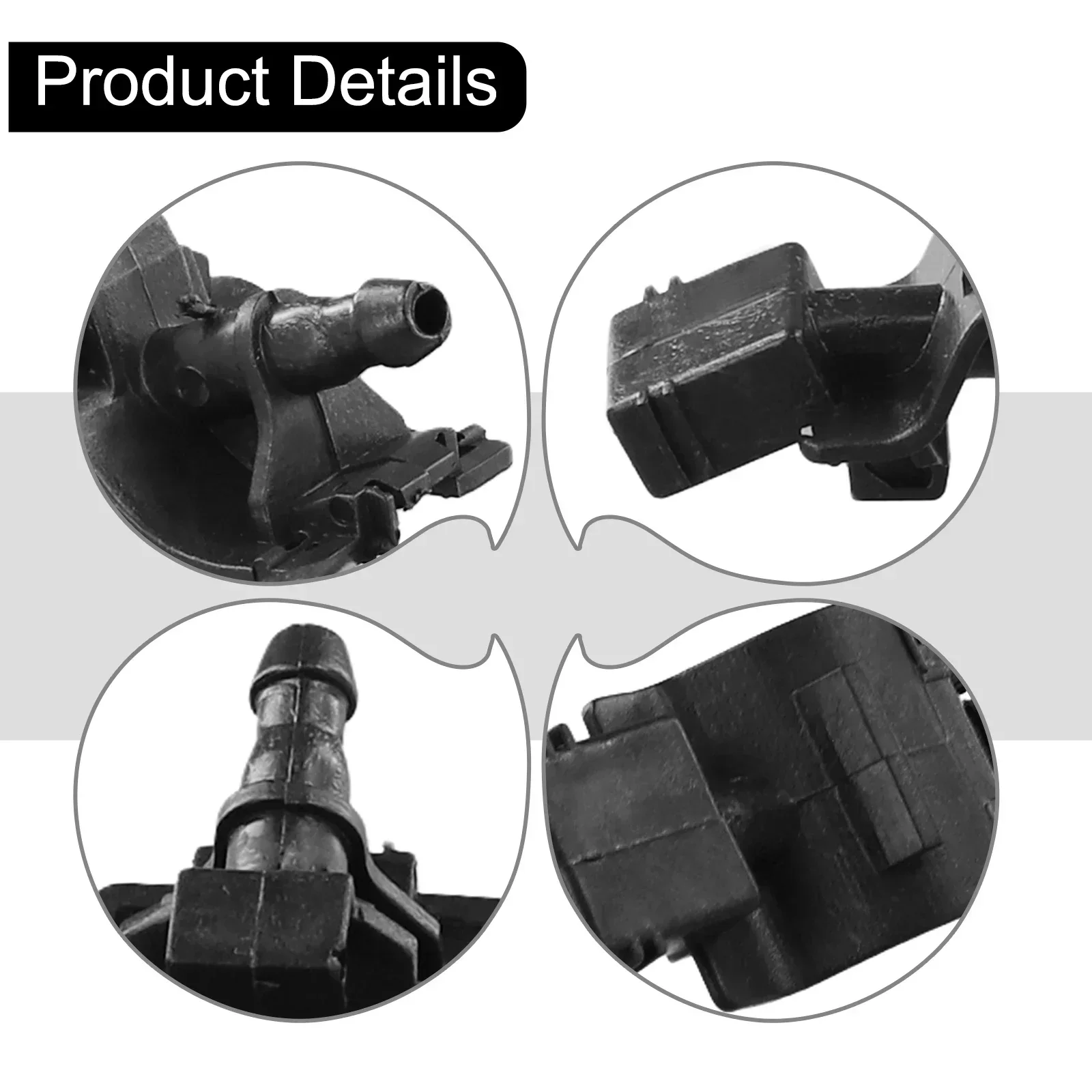 Durable Water Jet Nozzle Spray Replacement Accessories Black Front Windshield Wiper Parts 2Pcs/kit 85381-12300