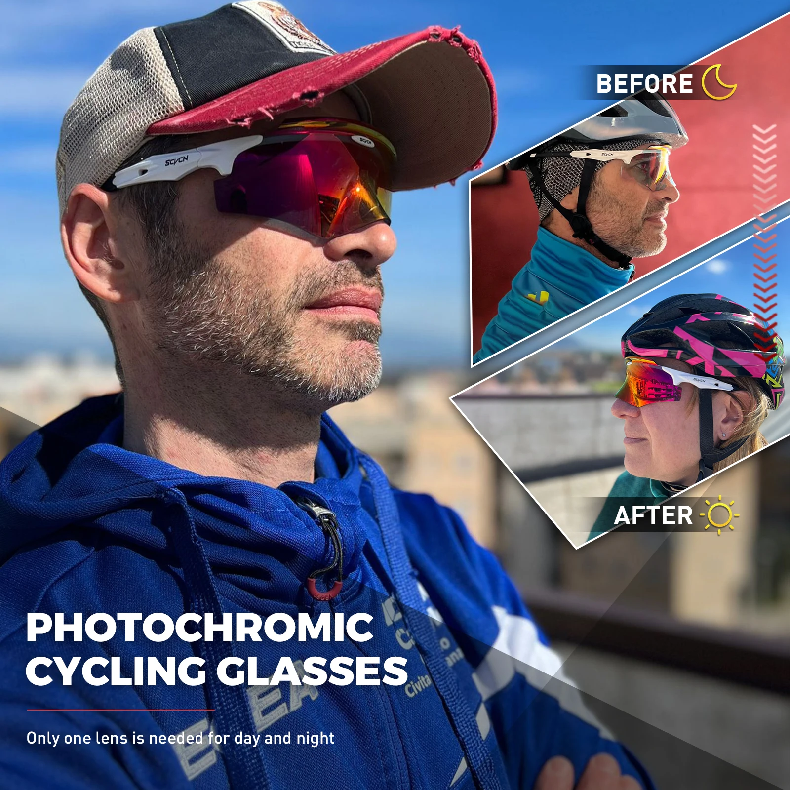 SCVCN الدراجات النظارات الشمسية الدراجات نظارات UV400 MTB دراجة نظارات الرياضة في الهواء الطلق نظارات النساء الرجال الطريق دراجة معدات السباق #2