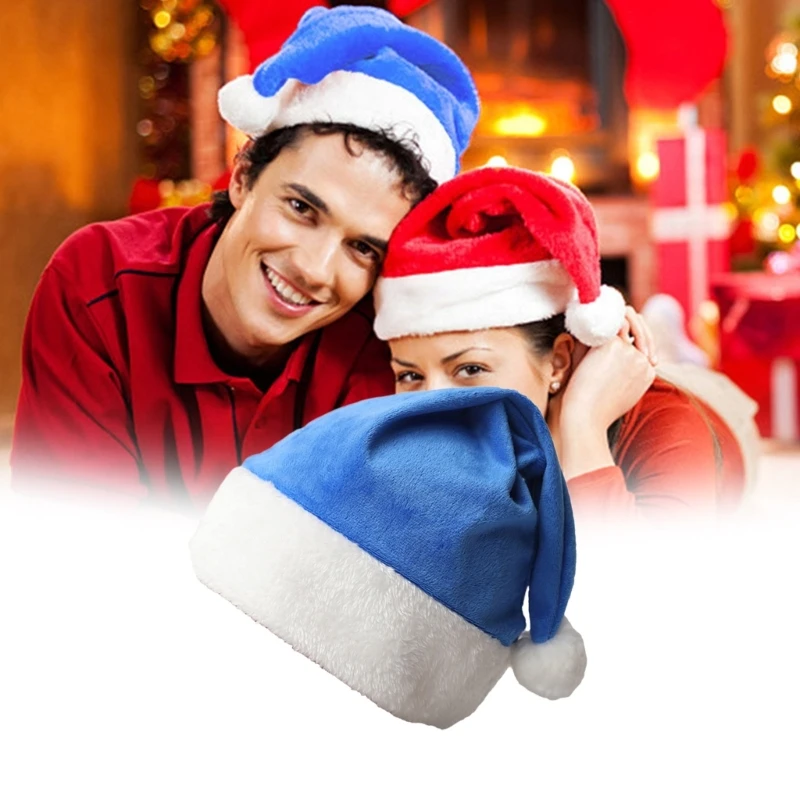 Decorazione natalizia Peluche Cappello da Babbo Natale Vestire per feste Oggetti scena Capodanno Berretto da bobble per