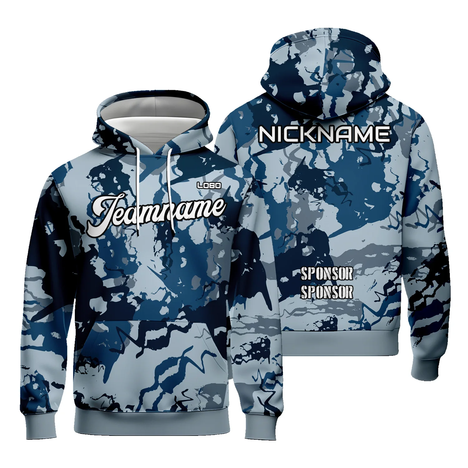 Custom Graphic Camouflage Hoodies for Men Women Sublimation Football Pullover Sweatshirt