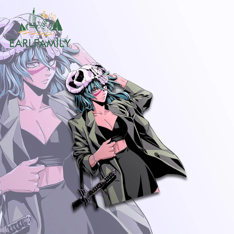 

EARLFAMILY 13cm X 10.8cm Neliel Cool Retro Anime Character Car Stickers Personality Vinyl Decals Sunscreen Anime Car Styling
