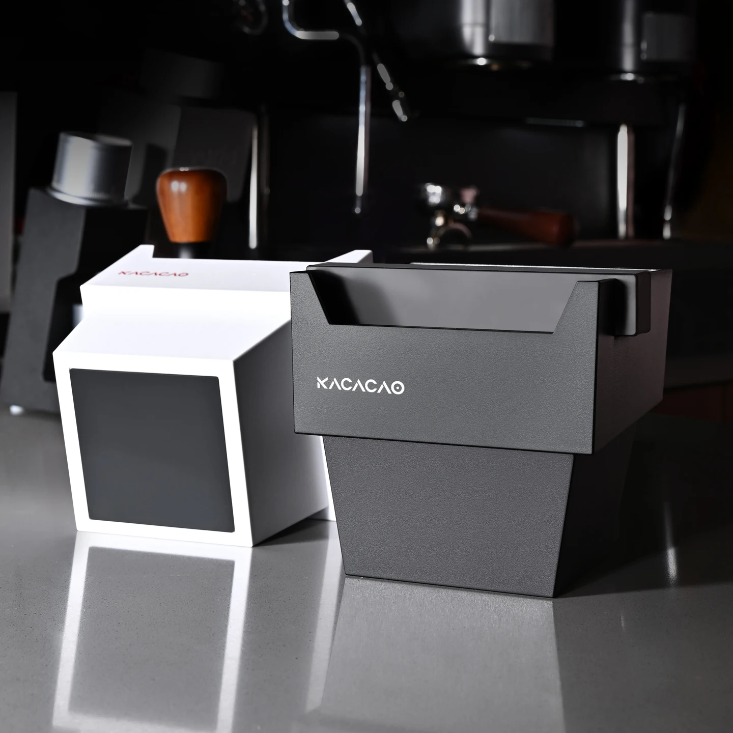 KACACAO 1.2L Trapezoid Coffee Knock Box Anti-slip Pads Knock Box