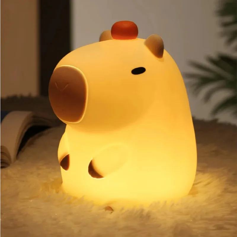 Creative Room Decoration Light Emitting Diode Capybara Night Light USB Charging Cartoon Animal Silicone Capybara Night Light