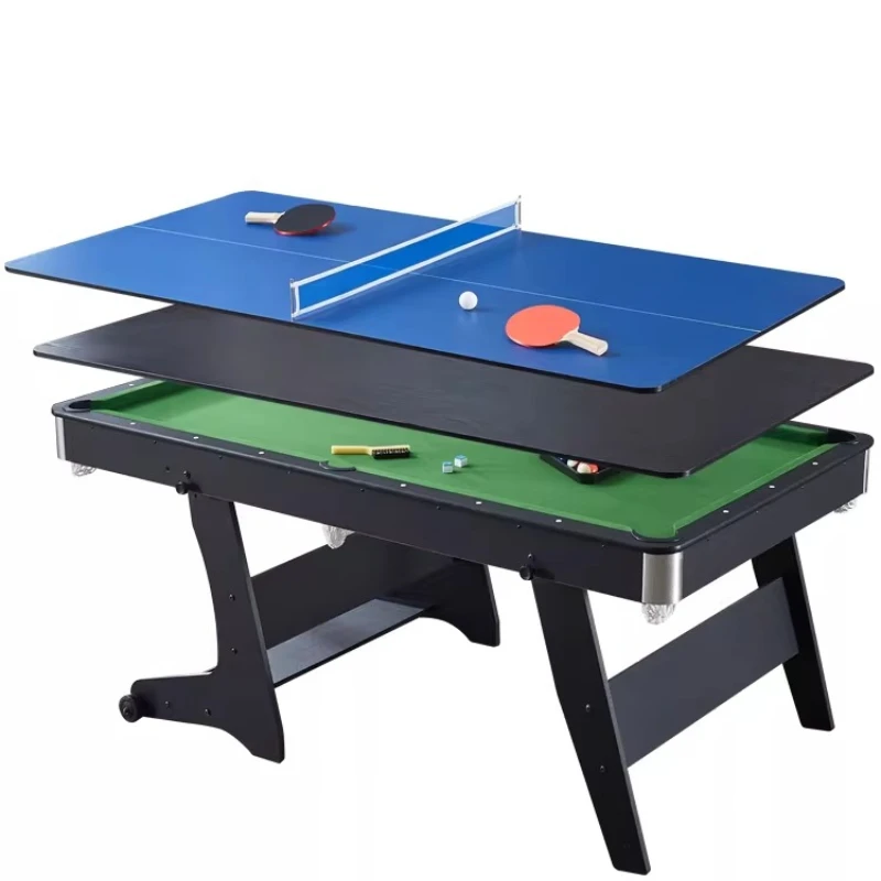 

Household indoor pool table with wheels convenient folding pool table American small pool table table table table meeting table