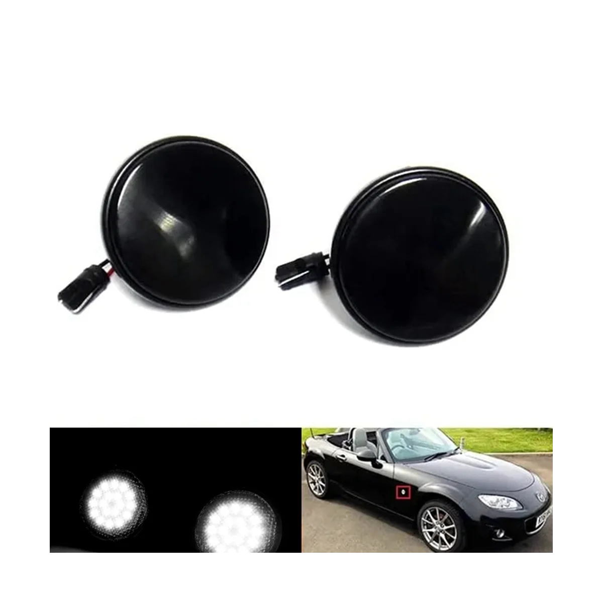 NH5251120C Vehicle Turn Indicator Light White Light Side Turn Signal  embly for Mazda MX5 NA NB NC MK1 MK2 MK3 90-15