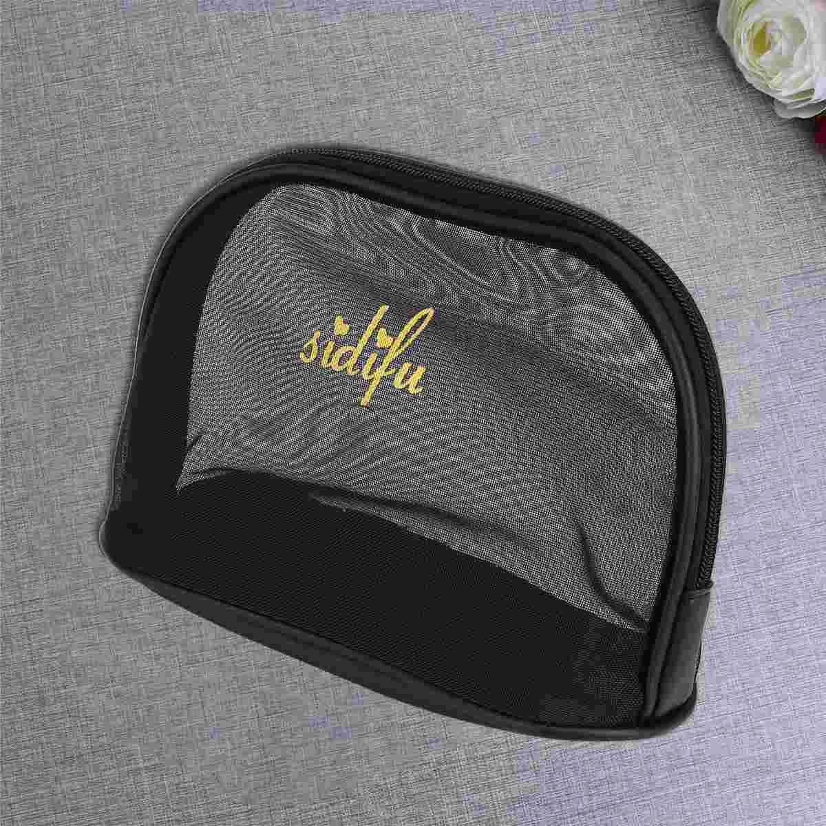 Portable Travel Makeup Bag High-capacity Makeup Pouch Cosmetics Toiletries Storage Bag Organizer for Outside Outdoor (Black)