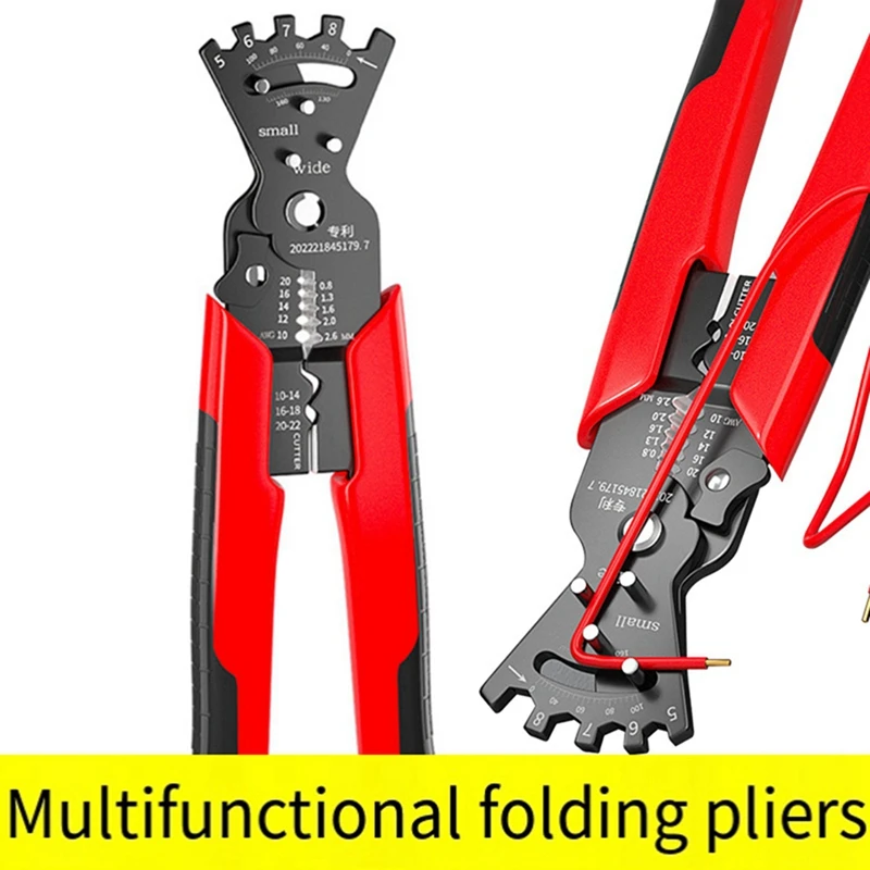 1 Piece Wire Stripping Pliers Red Metal For Cable Cut Crimp Bending Wire Stripper Wrench Cable Cutter Crimper Hand Tool