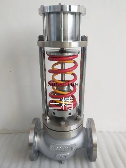 ZZYP صمام تثبيت البخار 16P ذاتي التشغيل من الفولاذ المقاوم للصدأ وتخفيف الضغط DN150