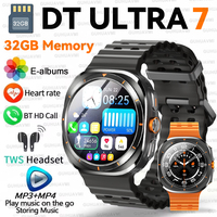 2025 New DT Watch 7 Ultra 47mm SmartWatch 32GB Memory MP3 MP4 Local Music 3D Menu NFC GPS Compass BT Call Men Sports Smartwatch