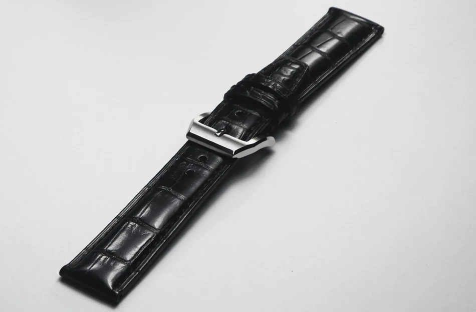 20mm 21mm 22mm Excellent Rare Black Premium Strap Crocodile Skin Belt Genuine Product Leather Men Replace Watchband Watch Chain