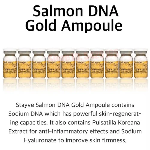 Stayve Gold Ampoule 8ml Kit de suero de salmón DNA brillo Natural blanqueamiento hidratante rejuvenecimiento cuidado de la piel