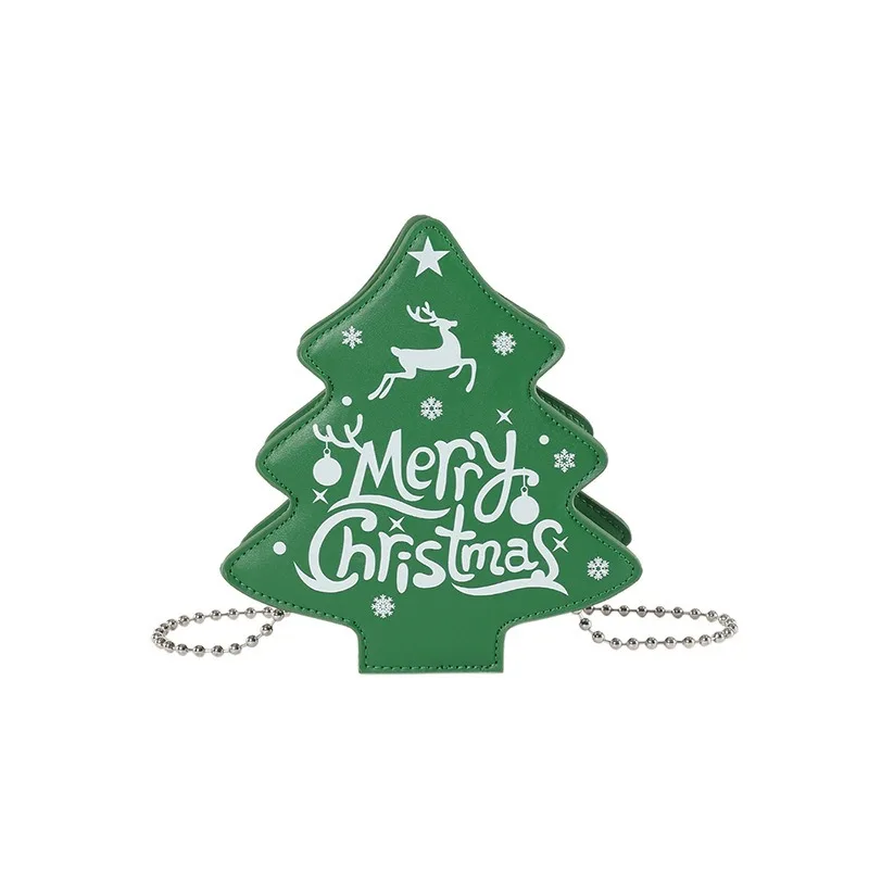 Neue personalisierte Weihnachtsbaumtasche in trendiger, vielseitiger Umhängetasche mit Kette, Umhängetasche, speziell geformte Brieftasche