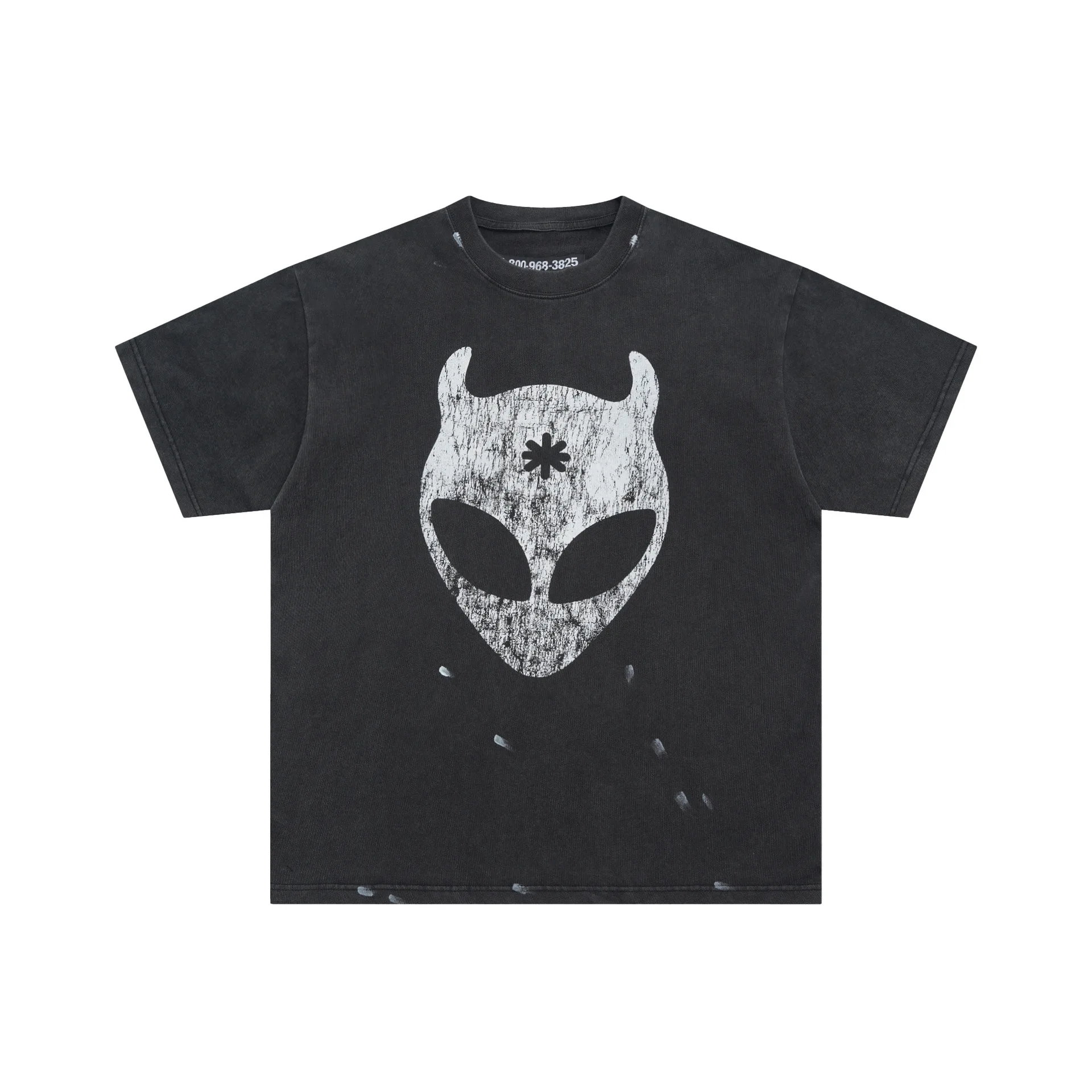LOSTSHDWS 2025 American Streetwear Short-Sleeve T-Shirt Unisex Versatile Graffiti Print Distressed Finish