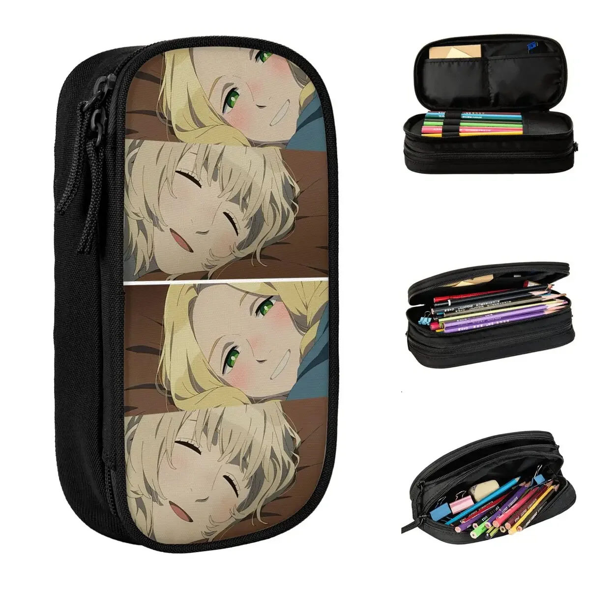 

Meshi Japanese Anime Pencil Cases Lovely Delicious In Dungeon Pen Box Bag Student Large Storage School Supplies Gift Pencilcases