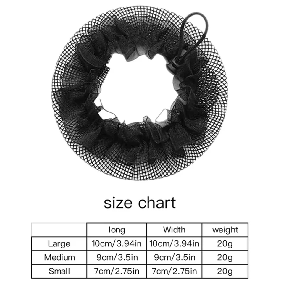 Invisible Elastic Bun Cover Hair Net With Drawn Rope And Lace Ballet Dance Skating Stretchable Hairnet Bun Snood Girl Hair Net