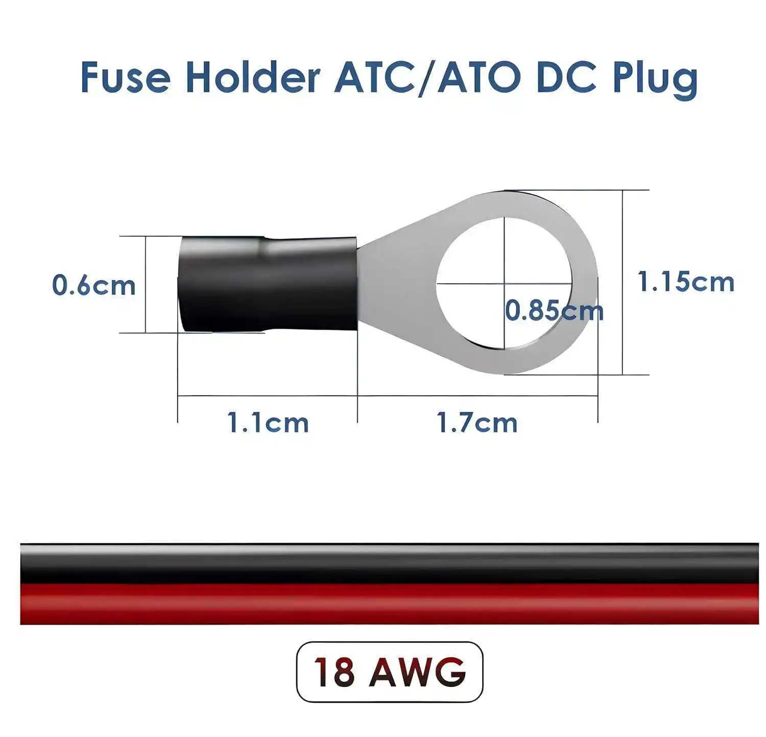 For Starlink Mini Specific Power Cable DIY 18AWG with Automotive Fuse Holder ATC/ATO for Starlink Mini O-Ring Cable 3M 5M 10M