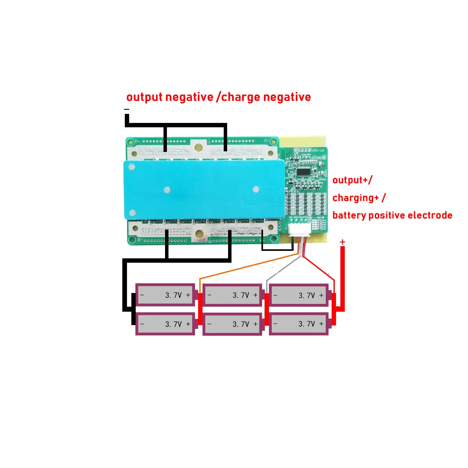 3S BMS 130A 100A 200A 390A 300A 3.7V เทอร์นารีแบตเตอรี่ลิเธียมแผงป้องกันแบตเตอรี่ Li-Ion 12โวลต์ปรับสมดุลสตาร์ทรถอินเวอร์เตอร์ RV