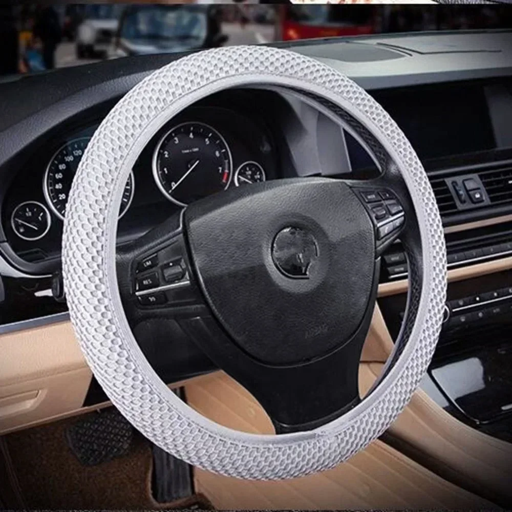 Braid On Steering Wheel Car Steering Wheel Cover With Needles and Mesh fabric Diameter 36-38cm Auto Car Accessories