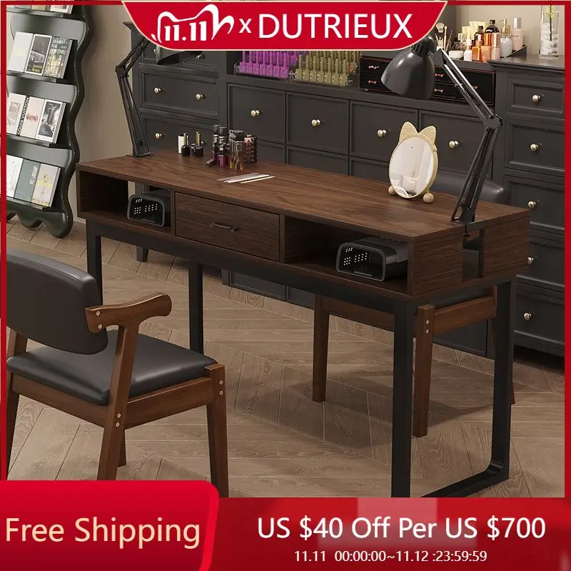 

Wooden Designer Manicure Table Organizer Salon High Quality Waterproof Nail Desk Cleaning Simple Nagel Tisch Salon Furniture