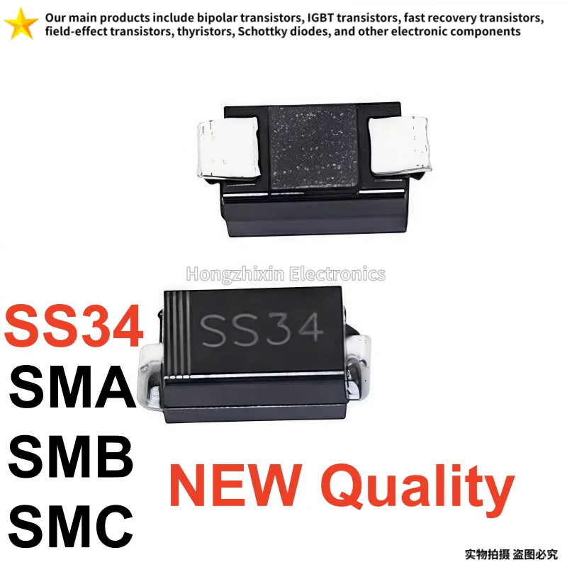 100 for Sale SMD Transistor NEW SS34 / 1N5822 3A 40V SMA SMB SMC SMD Schottky Diode