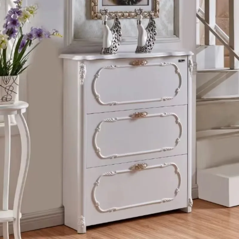 モダンな北欧風シューズキャビネット木製イタリアンスタイル高級リビングルームシューズラックオーガナイザー収納シューズキャビネット家具ホーム