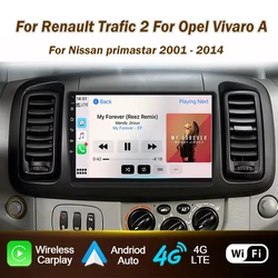 Carplay Android Autoradio For Renault Trafic Nissan Primastar Opel Vivaro 2006-2010 Car Radio Navigation 5G Multimedia 2din DVD
