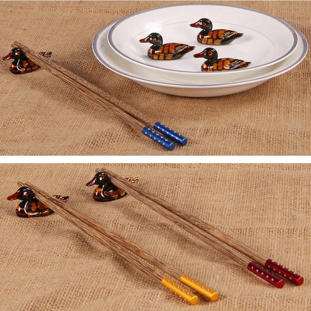 10Pcs Duckling Shaped Resin Chopstick Rests Non-Slip Easy Clean Table Decor for Dining Kitchen Birthday Celebration Gift