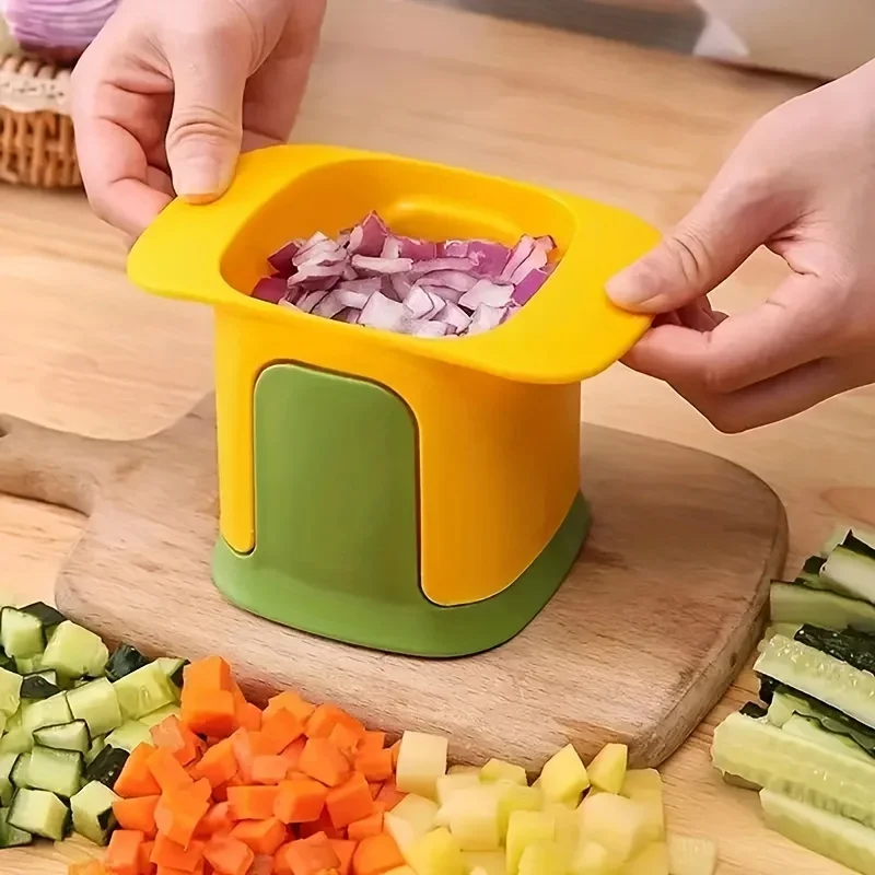 1pc ofessional-Grade Multifunctional Vegetable Chopper - Effortless French Fries Cutter, Onion Dicer, Cucumber Slicer,