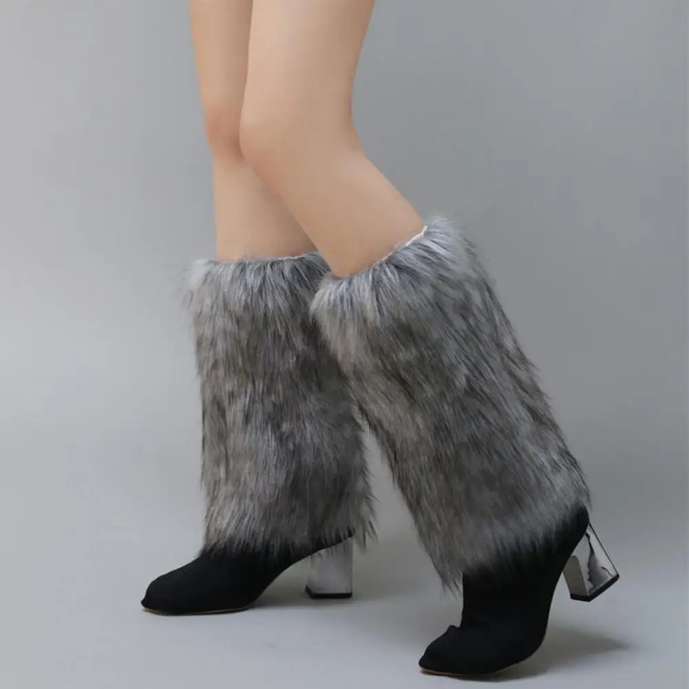 

Повседневная одежда Манжеты для ног Фестивальные манжеты для ботинок Женские плюшевые манжеты для ботинок с имитацией волчьей шерсти для сценических выступлений Хэллоуин Рождество