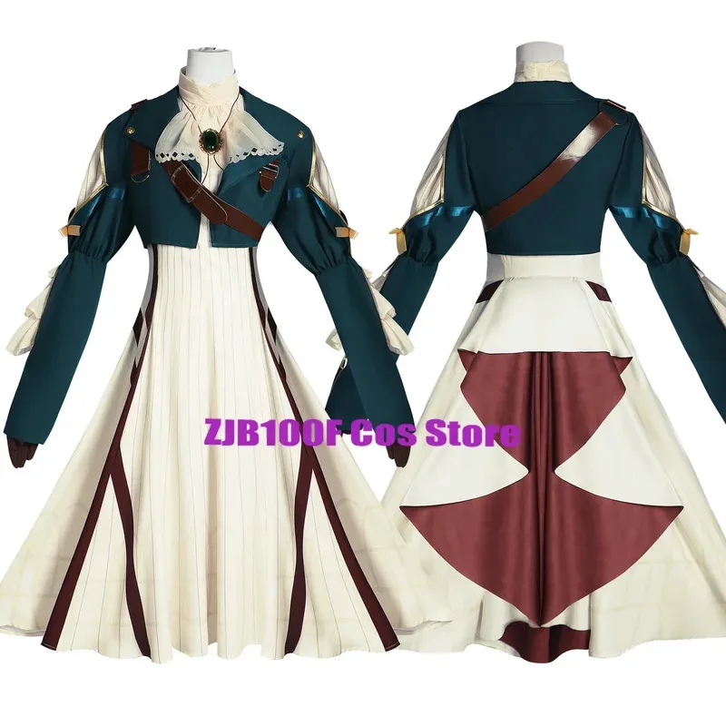Disfraz de Anime Violet Evergarden, lujoso vestido de sirvienta de princesa, traje con peluca, traje de fiesta de Carnaval y Halloween para mujer
