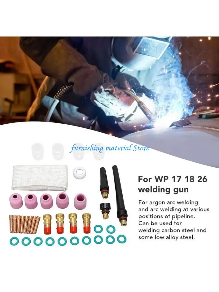 

Y5GD Complete 38 Piece TIG Welding with Ceramic Nozzle Glass Cup for WP17 18 26