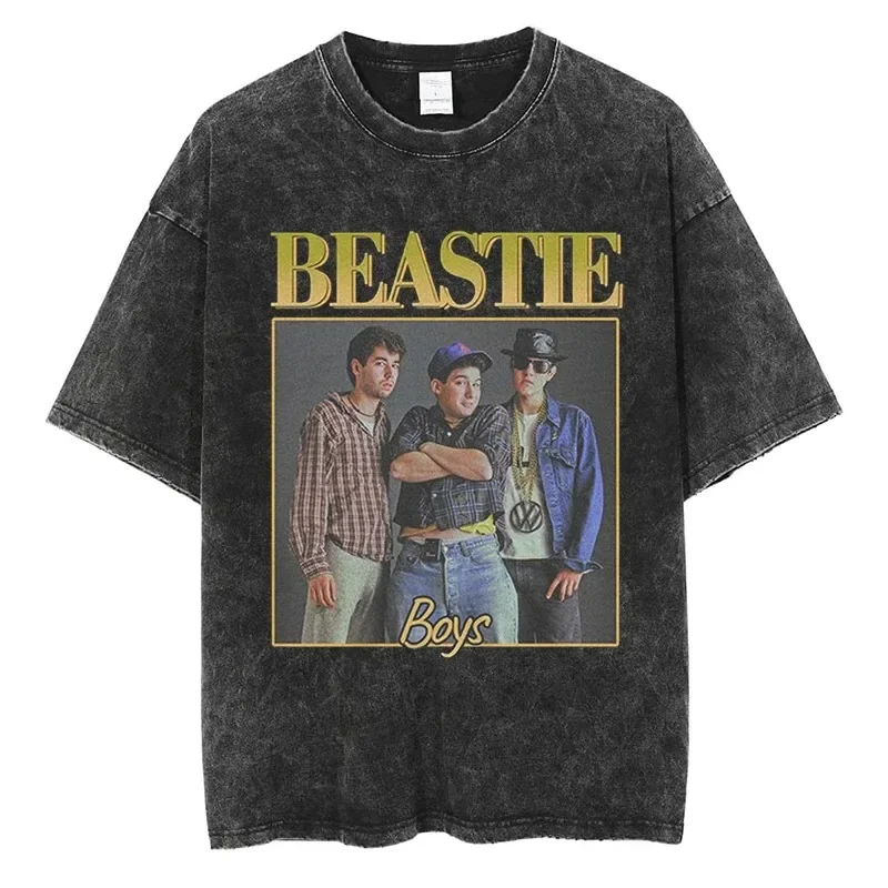 Zespół Beastie chłopięcy t-shirt samolot Jet Old School Hip Hop mężczyźni kobiety Streetwear topy bawełniane Vintage oversize koszulki z krótkim rękawem