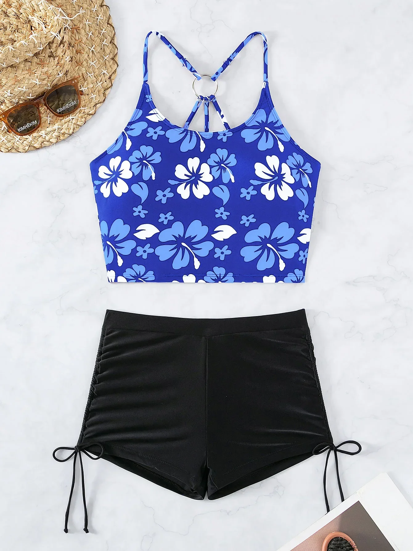 ملابس السباحة النسائية 2025 العصرية قطعتين ملابس السباحة ليوبارد طباعة المحاصيل الأعلى والسراويل عالية الخصر البيكينيات مجموعة لقضاء عطلة الشاطئ