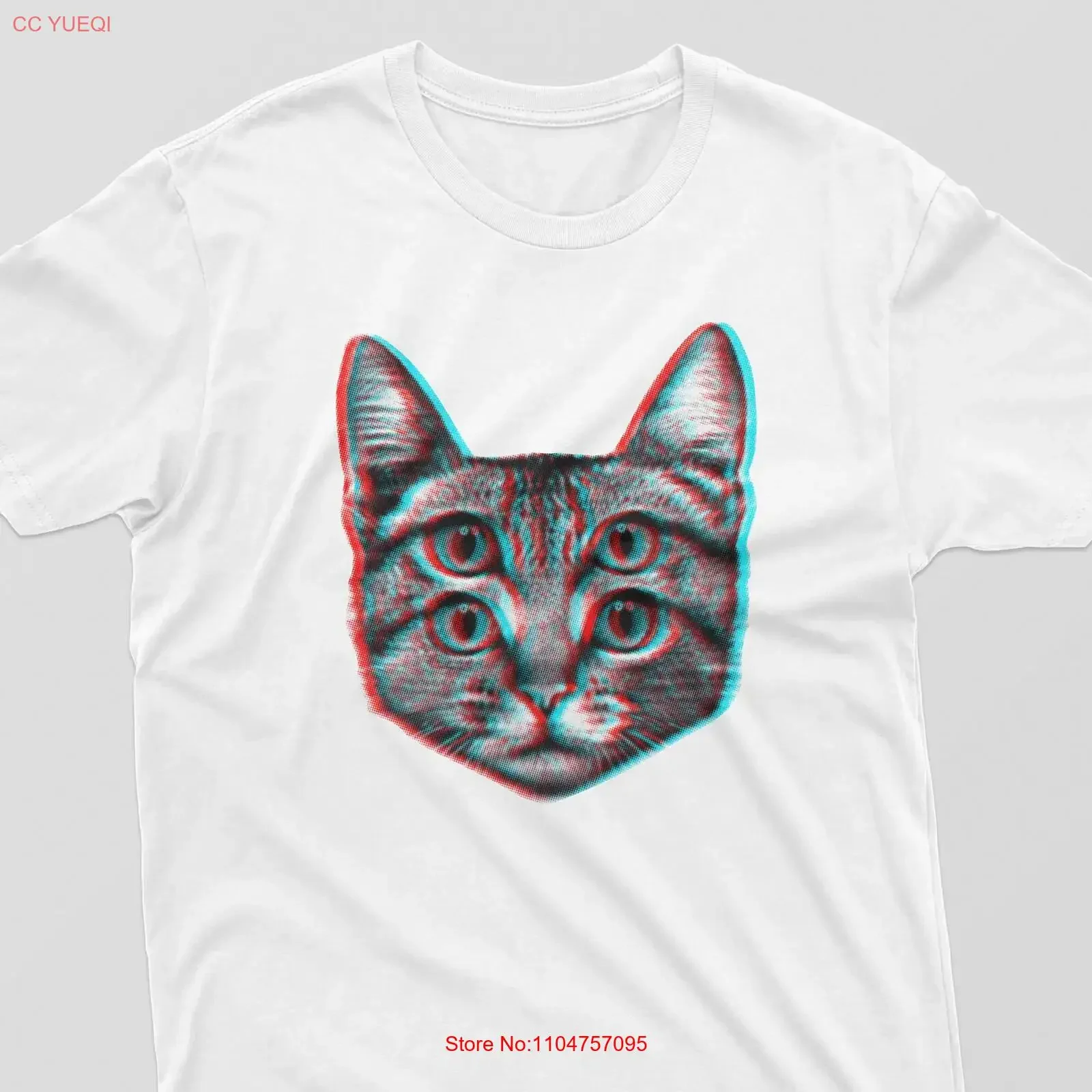 Reality Glitch Men's 3D Cat T Shirt Unique Feline for Lovers vintage Washed Slightly Comfortable Casual fashion Stretched