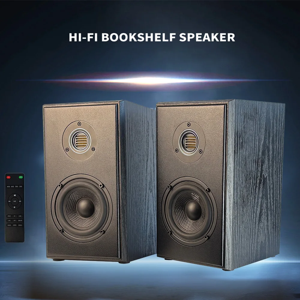 60W RMS Bookshelf Speaker 4Inch 2-Way Sound Box HiFi 89dB Passive Loudspeakers 4Ohm Monit Speaker for Home Theater DJ Studio