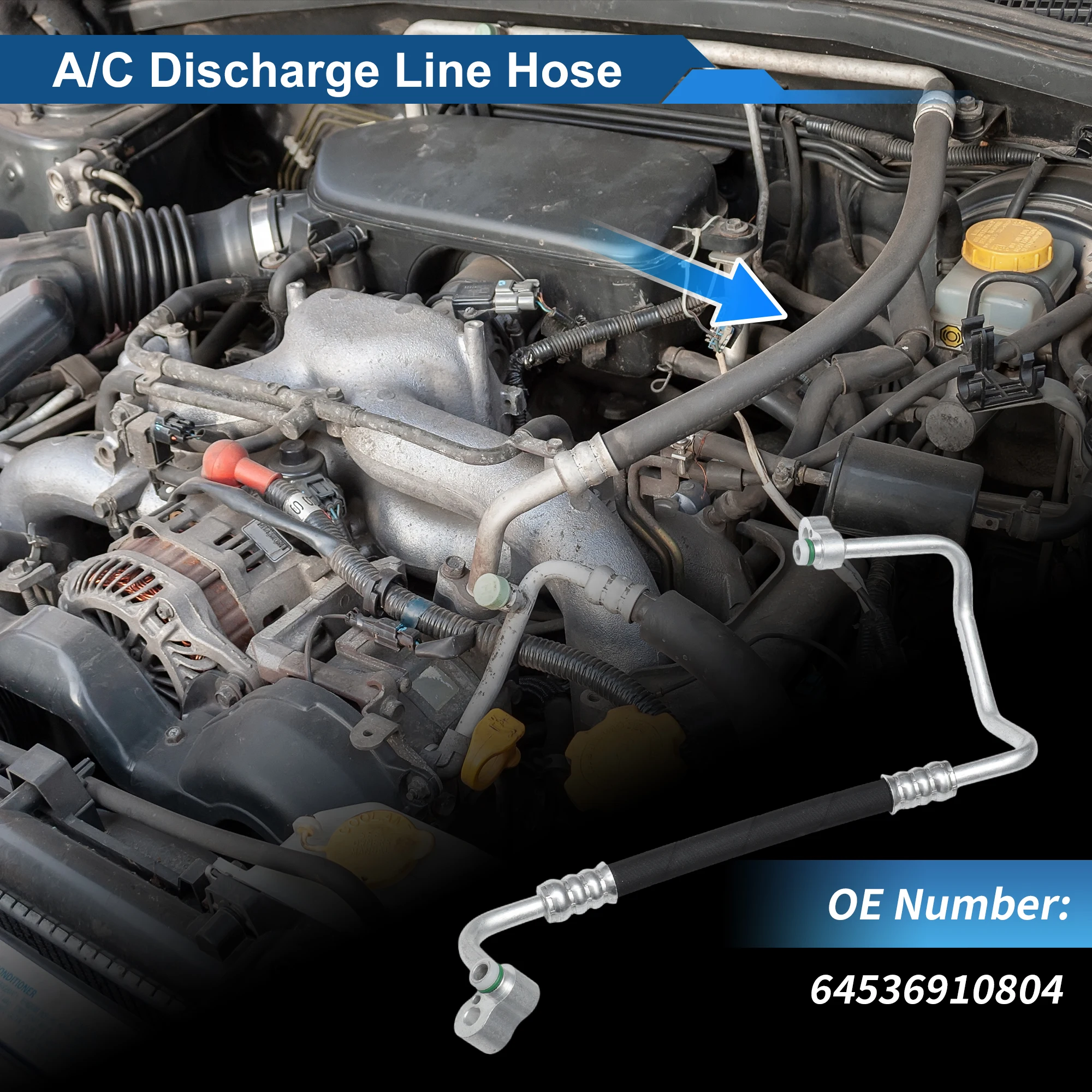 

Шланг для жидкости хладагента кондиционера UXCELL для BMW 525i 2004-2005 No 64536910804