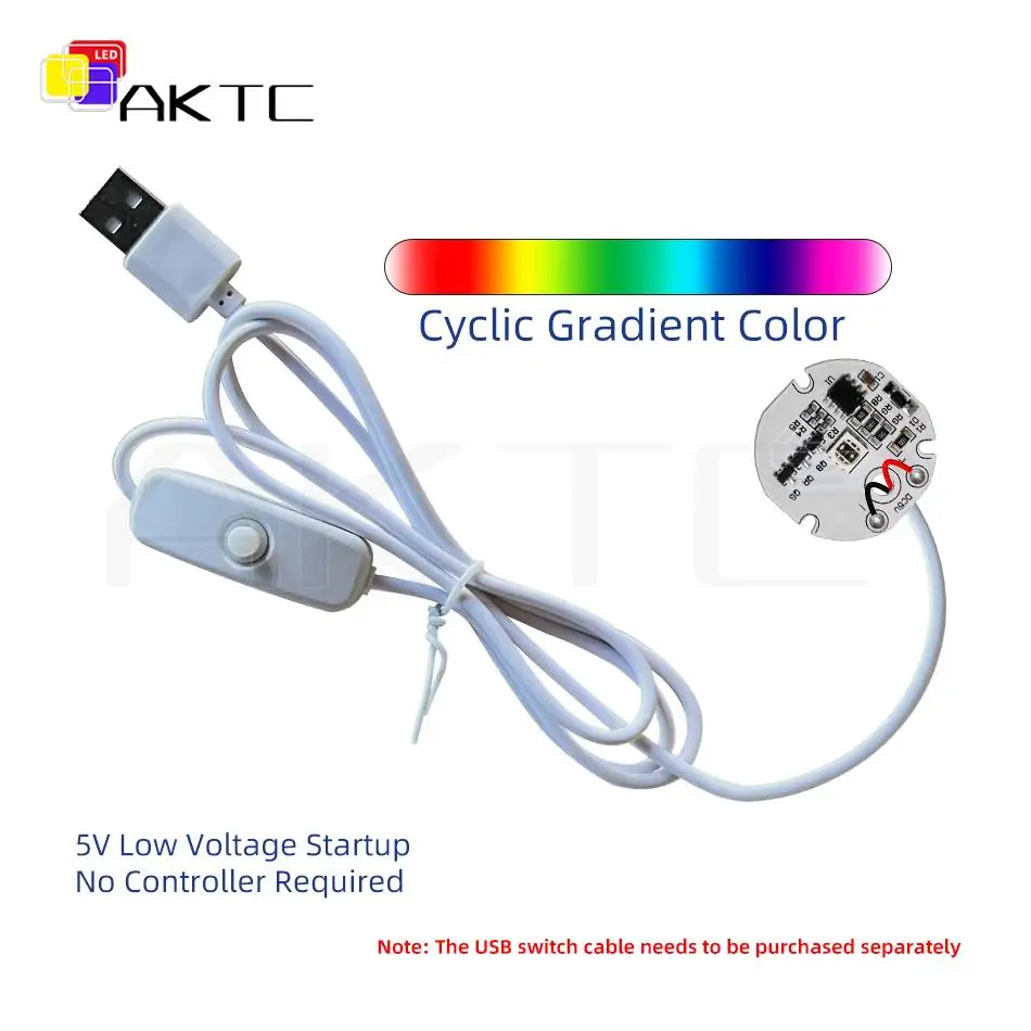 5V Mini Round LED Colorful Cyclic Gradient Light Board No need Driver/Controller Low Voltage 5054 2835 RGB Circular Light Panel