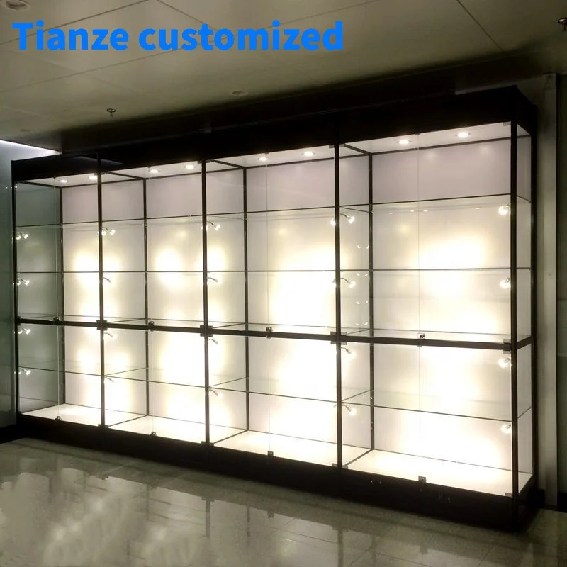 (Customized) retail aluminum glass display cabinet fashionable showcase product display cheap glass display showcase