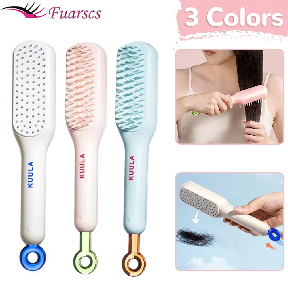 Anti-Static Massage Comb Self-Cleaning Telescopic Comb For Hair Scalp Cleaning Hairdressing Comb Women Salon Styling Tool