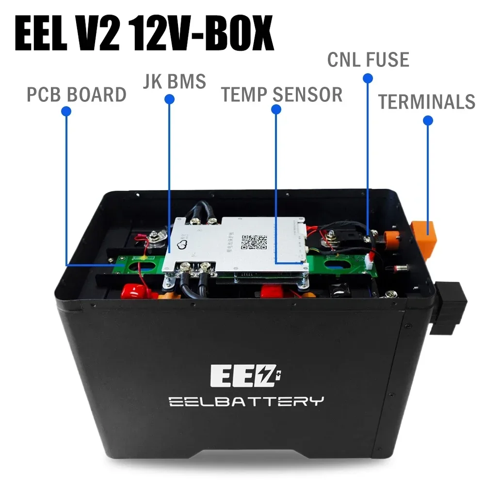 EEL12v Box V2 DIY Battery Case for 280Ah-320Ah LiFePO4 Solar Home Energy Storage EV with JK 200A BMS - 314 Version