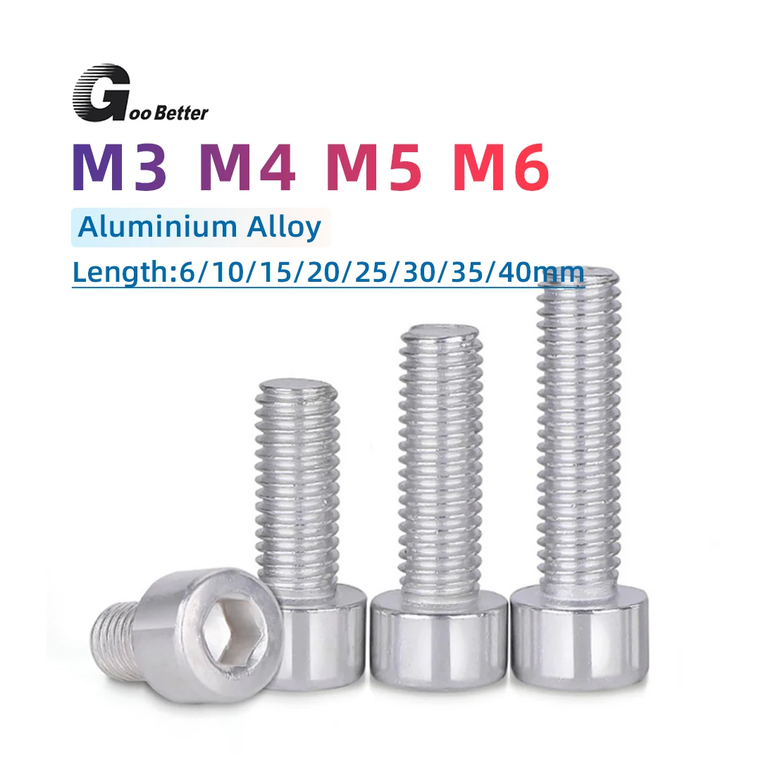 

M3 M4 M5 M6 Aluminum Alloy Socket Cap Screws - DIN Allen Key Hex Socket Bolts Cup Head Screws