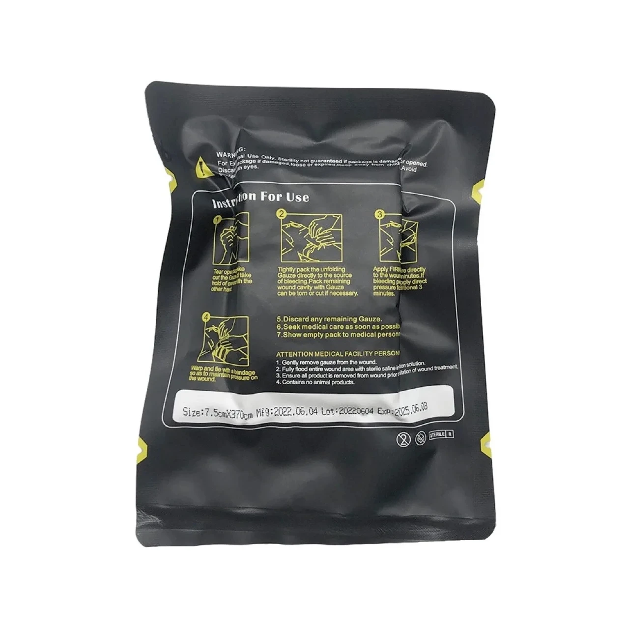 Hemostatic Kaolin Gauze Combat Emergency Trauma Z-Fold Soluble For Ifak Tactical Military First Aid Kit Medical Wound Dressing