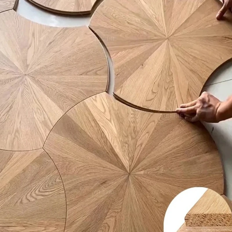 

Black walnut lotus leaf special-shaped parquet floor lotus art parquet floor large lotus leaf floor