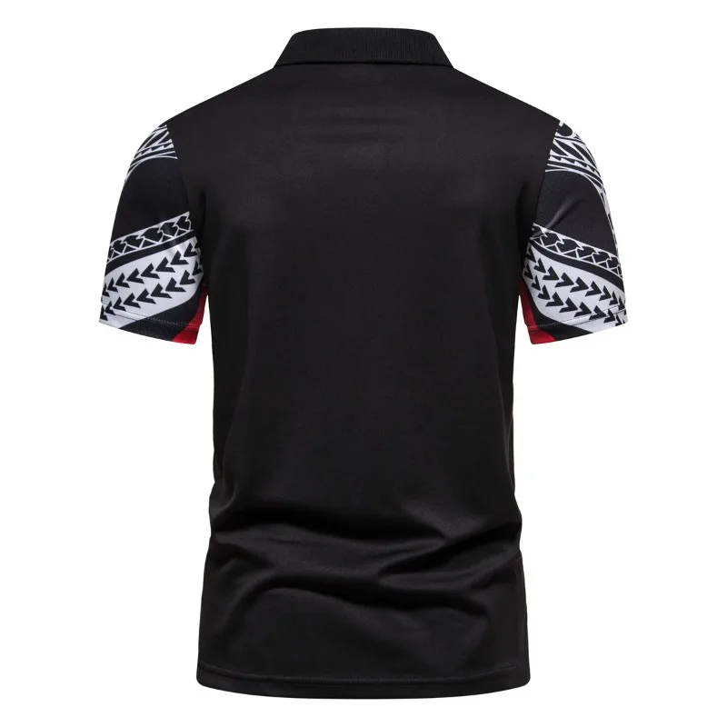 2 Colors 2023 Summer New Fashion Sports Style Polo Print T-shirt Men\'s Short Sleeve Men Clothing