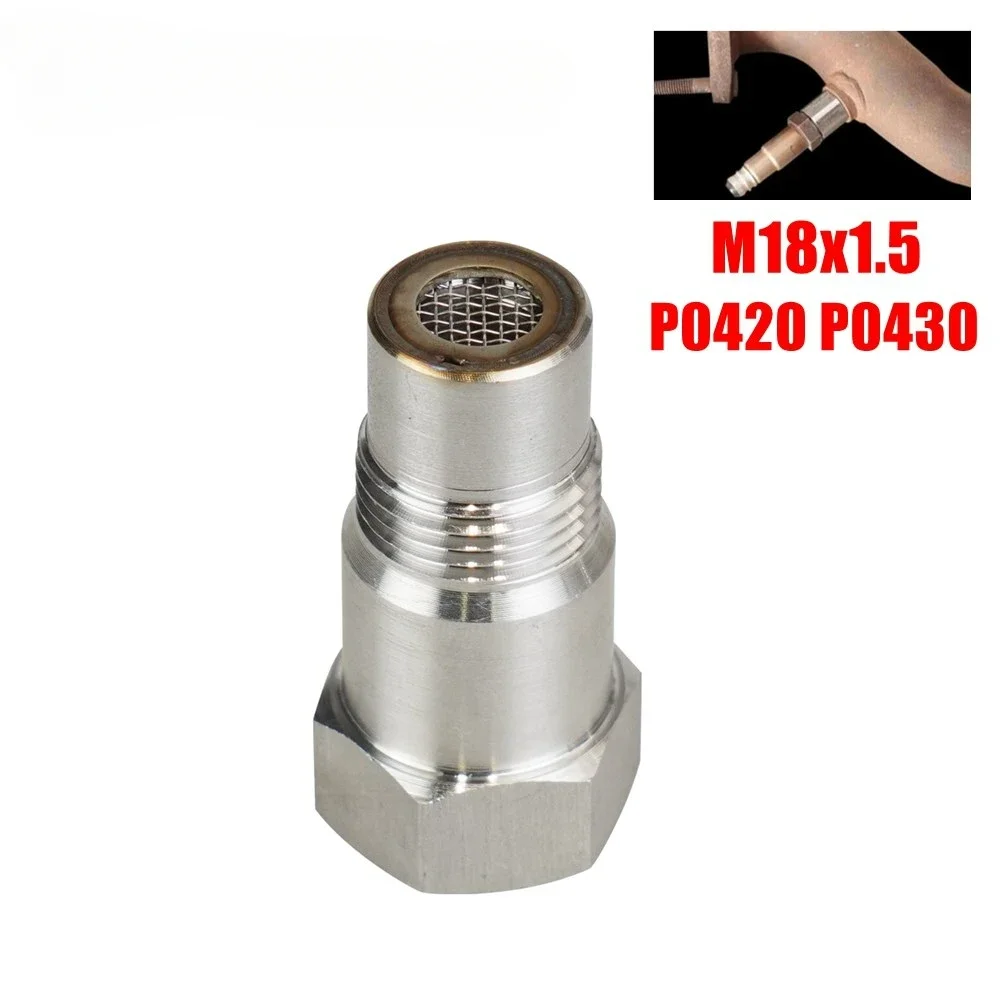 

Universal Silver Car O2-Oxygen Sensor Connector Internal Thread M18x1.5 Bung Adapter For OFF ROAD P0420 P0430