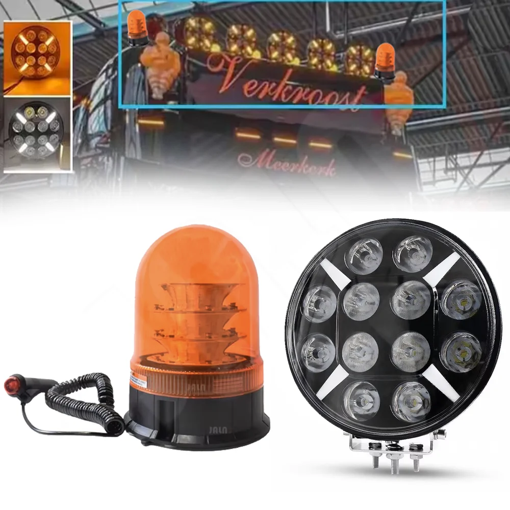 

JALN7 9-дюймовый внедорожный светодиодный прожектор для вождения грузовика, рабочий прожектор и сигнальный светильник, передний бампер, фара, вспышка, указатель поворота F