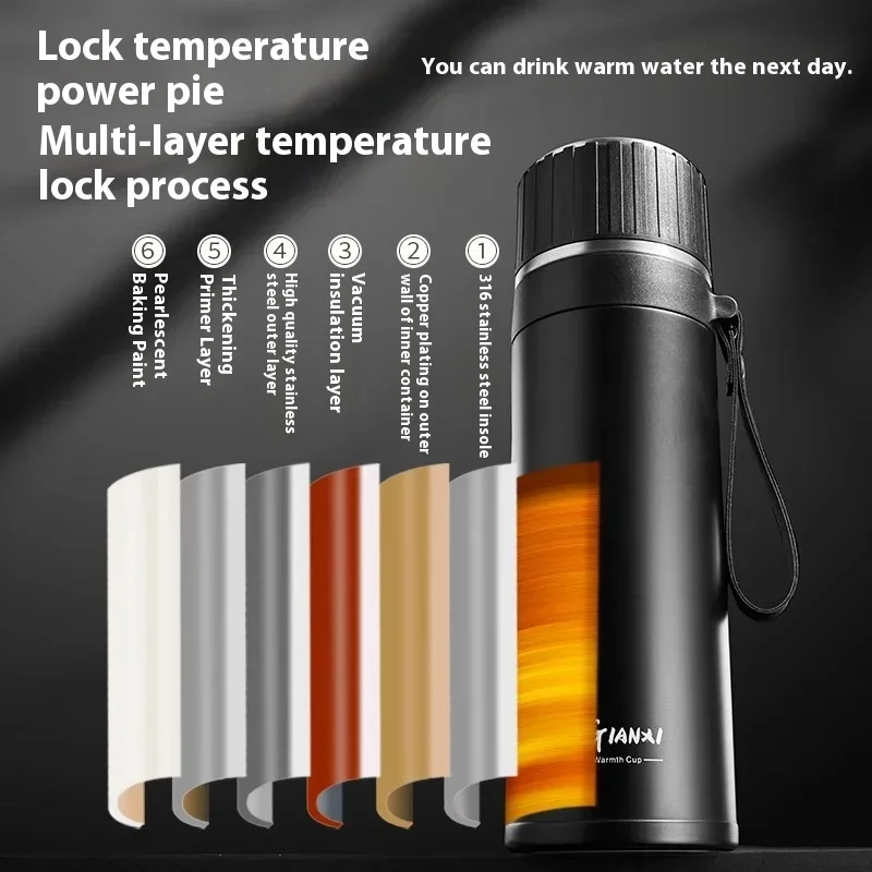 GIANXI ترمس من الفولاذ المقاوم للصدأ زجاجة الحد الأدنى نمط المحمولة الحرارية الباردة العزل زجاجة ماء قوارير فراغ عالية السعة