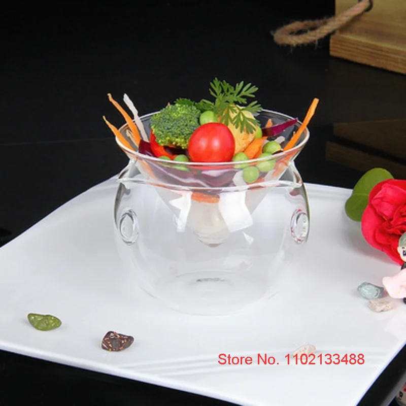 Cuisine Dishes Buffet Serving Dish Creative Restaurant Tableware Japanese Artistic Dry Ice Dishware Serve Ware Fruit Salad Bowl